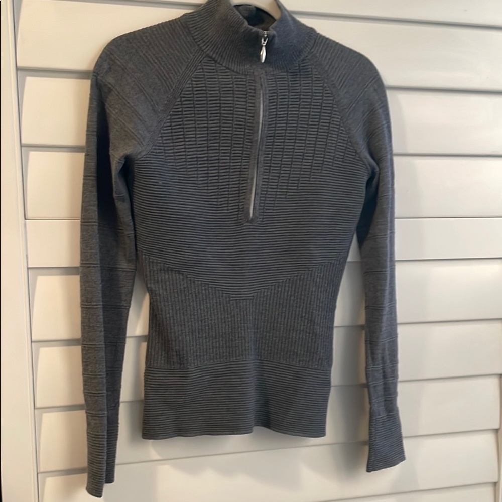 SKEA Mock Neck Ribbed Wool Blend Ski Sweater